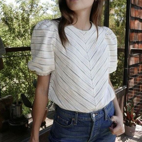 Saylor NYC Innika Top Cream Striped XS - Picture 1 of 6